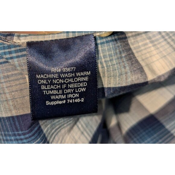 St. Johns Bay Comfort Stretch Classic Fit Blue Plaid Short Sleeve Shirt XXL men - Picture 4 of 10